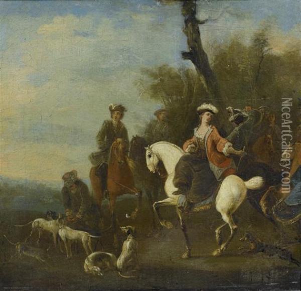 Hunting
Scenes Oil Painting - Sebastien Leclerc (Leclerc Des Gobelins)