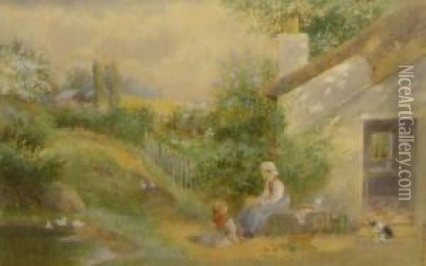 Summer At Burton Cheshire Oil Painting - Robert Hollands Walker