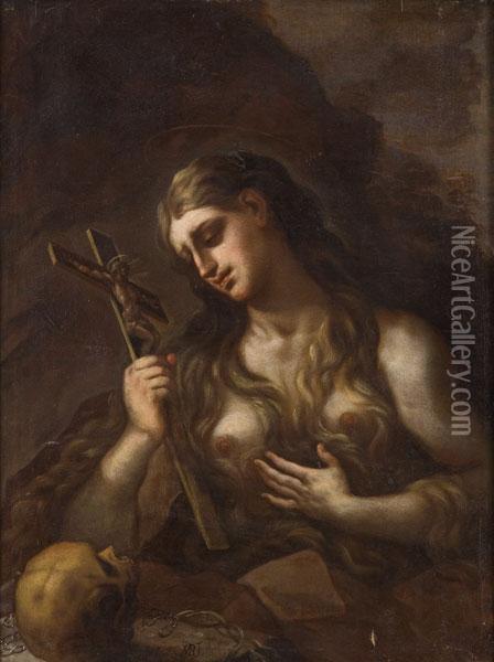 Maddalena Penitente Oil Painting - Andrea Malinconico