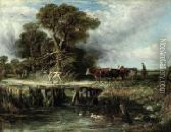 Off To New Pastures Oil Painting - Frederick Waters Watts