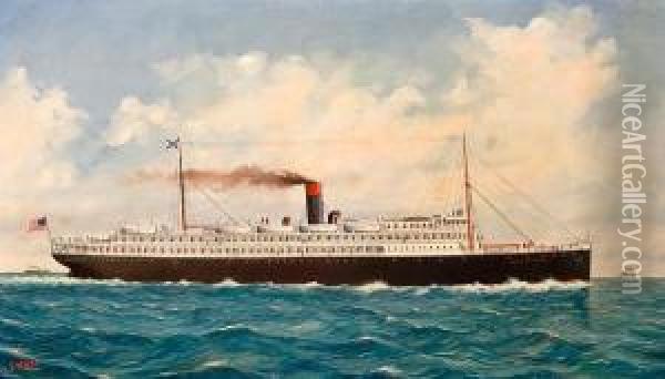The S.s. City Of Chattanooga 
 Atsea Oil Painting - Ferdinand Worms