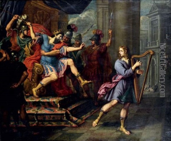 David Et Saul Oil Painting - Willem van Herp the Elder