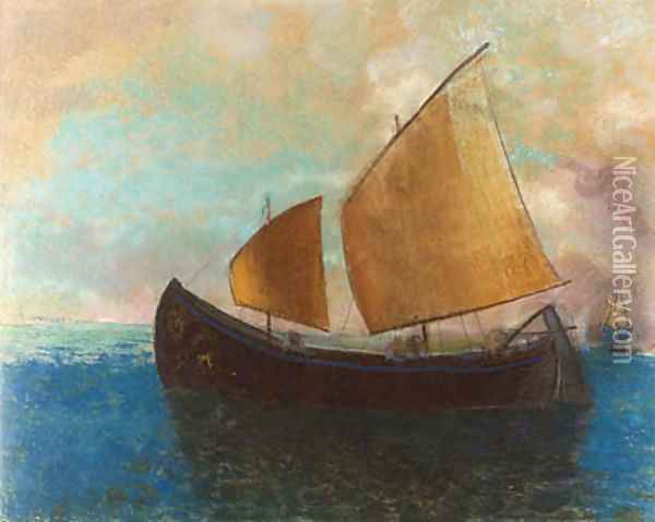 La barque Oil Painting - Odilon Redon