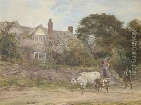 The Herdsman's Greeting Oil Painting - Heywood Hardy