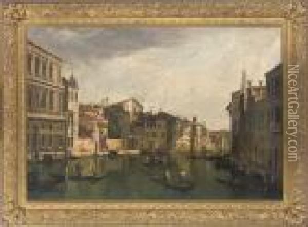 A Peaceful Day On The Grand Canal Oil Painting - (Giovanni Antonio Canal) Canaletto