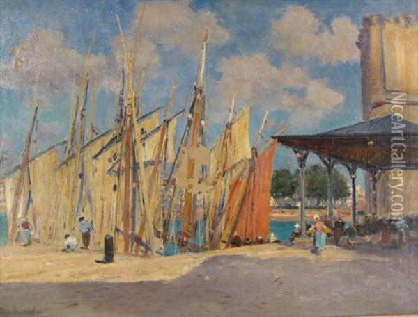 Le Quai De La Rochelle Oil Painting - Frederic Montenard