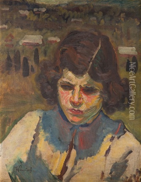 Portrait Of A Child Oil Painting - Fryderyk Pautsch