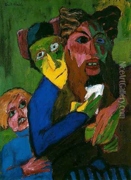Excited People Oil Painting - Emil Nolde