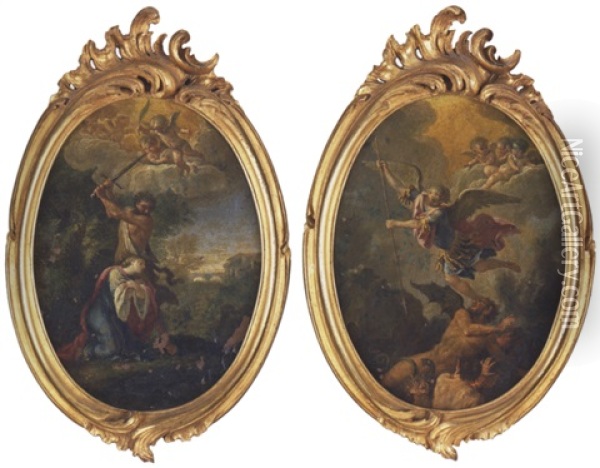 La Martyre De Sainte Catherine D'alexandrie Oil Painting - Filippo Lauri