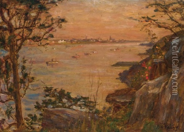 Harbor View Oil Painting - Aloysius C. O'Kelly