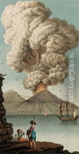 Eruzione Del Vesuvio Nel Giorno 8 Agosto 1779 Oil Painting - Pietro Fabris
