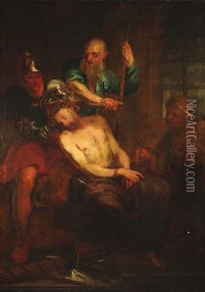 Die Geiselung Christi Im Kerker Oil Painting - Lodewyck de Deyster