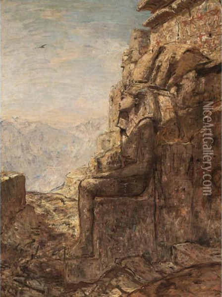 Luxor Oil Painting - Marius Bauer