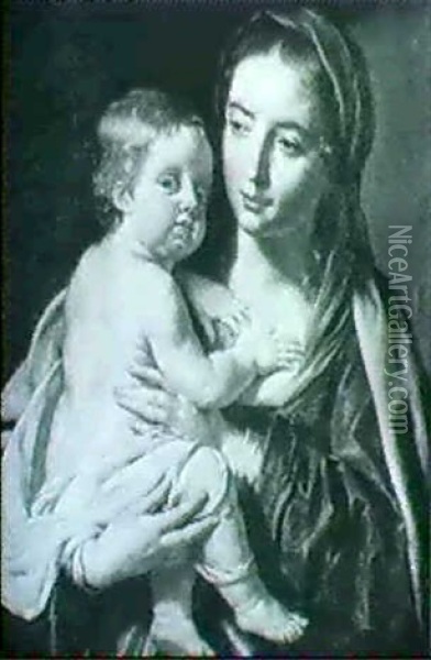 The Madonna And Child Oil Painting - Philippe de Champaigne