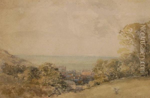 Extensive View Over Hastings Oil Painting - William James Bennett
