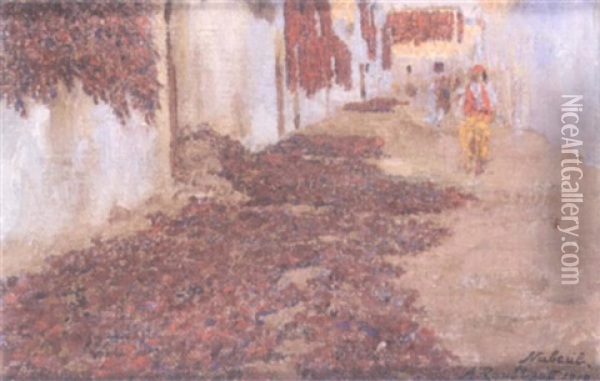 Rue A Nabeul Oil Painting - Alexandre Roubtzoff
