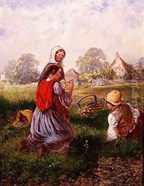 Picking Flowers Oil Painting - Alfred H. Green
