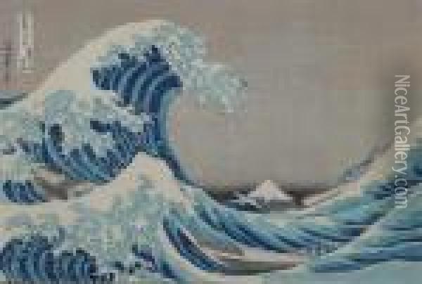 The Great Wave Off Kanagawa Oil Painting - Katsushika Hokusai