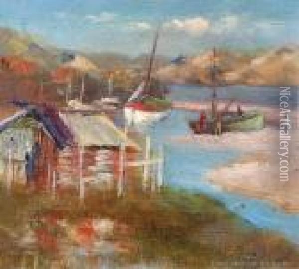 Port Chalmers Oil Painting - John Douglas Perrett