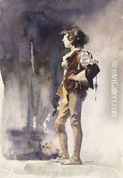 Boy in Costume Early 1880s Oil Painting - John Singer Sargent