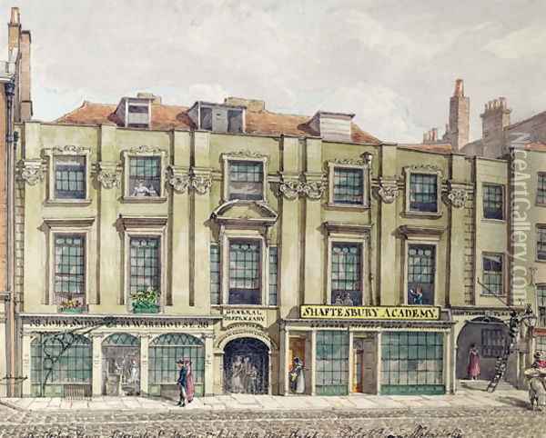 Shaftesbury House, Aldersgate Street, London, 1819 Oil Painting - Robert Blemell Schnebbelie