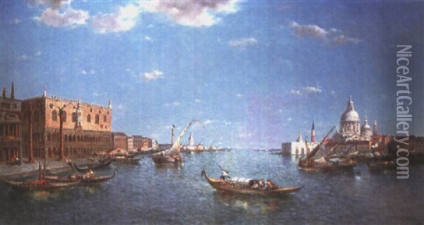 Venezianische Ansicht Oil Painting - Francois-Etienne Musin