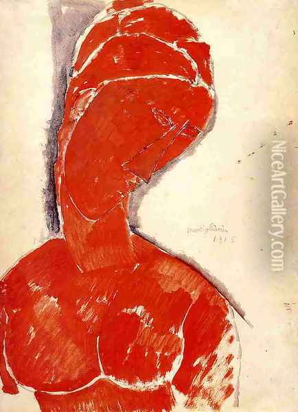 Nude Bust Oil Painting - Amedeo Modigliani