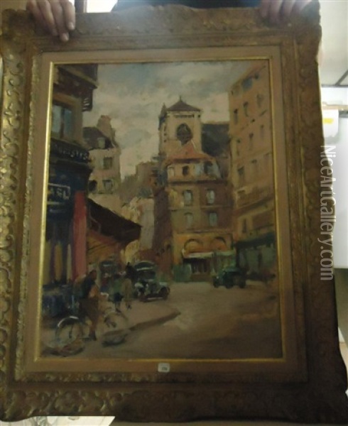 Rue De Paris Oil Painting - Lucien-Hector Jonas