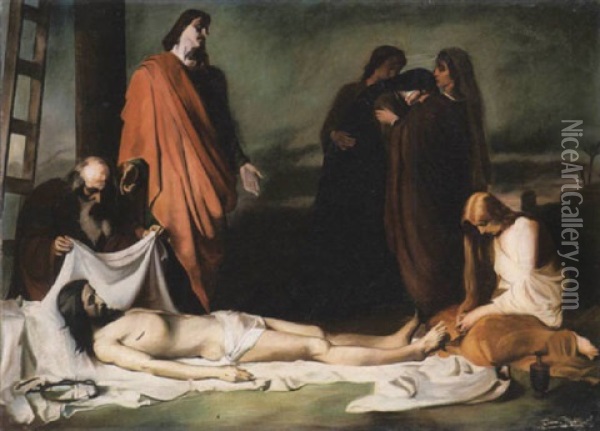 Deposizione Del Cristo Oil Painting - Eduardo Rosales