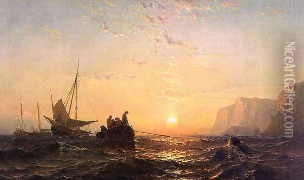 Fishermen off Grand Manan Oil Painting - Mauritz F. H. de Haas