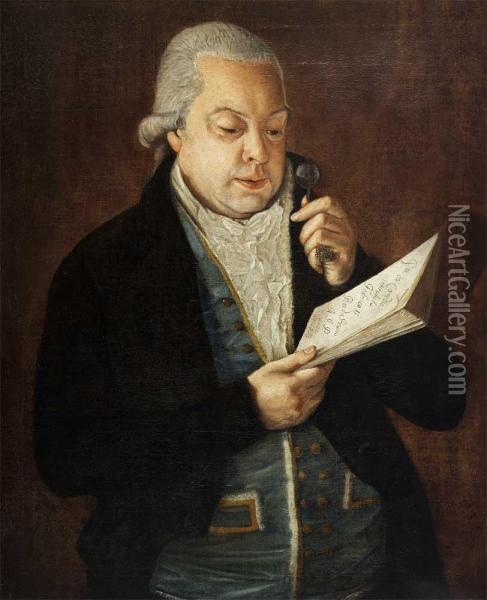 Retrato Do Actor Antonio Jose De Paula Oil Painting - Jose Antonio Morgado Setubal