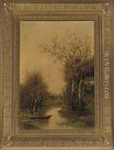 Tranquil Water Oil Painting - Ignaz Papauschek