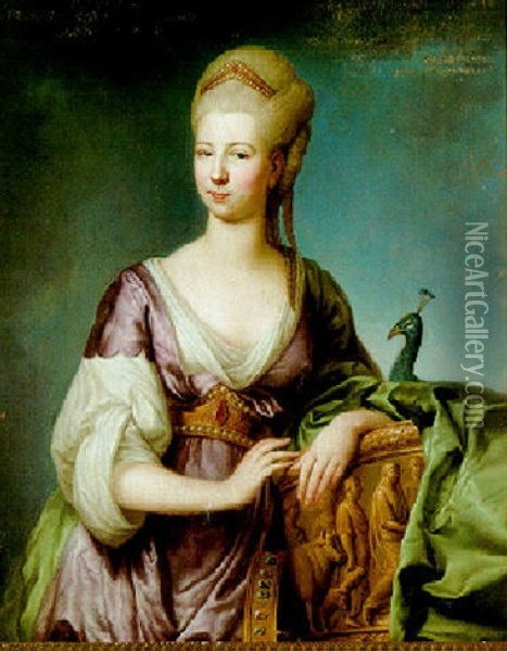 Bildnis Einer Dame Als Juno Oil Painting - Anton von Maron