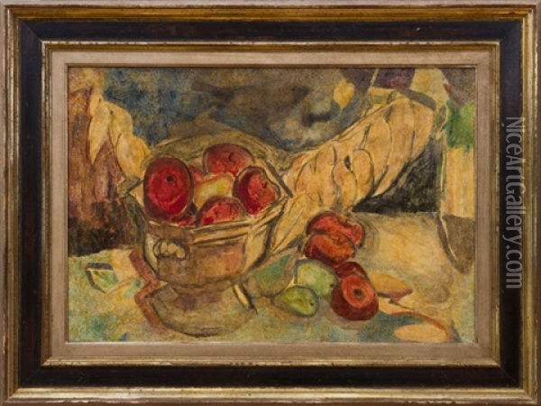 Still Life With Apples In A Tureen Oil Painting - Alfred Henry Maurer