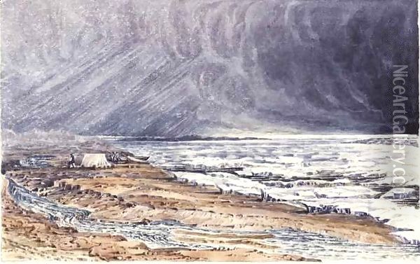 Thunderstorm near Point Ogle Oil Painting - Sir George Back