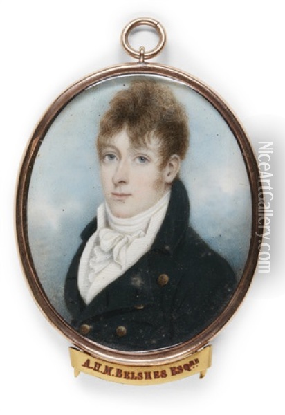 Portrait Of Alexander Hepburn Murray Belsches Of Invermay And Balmanna Castle (1778-1864) Oil Painting - Nathaniel Plimer