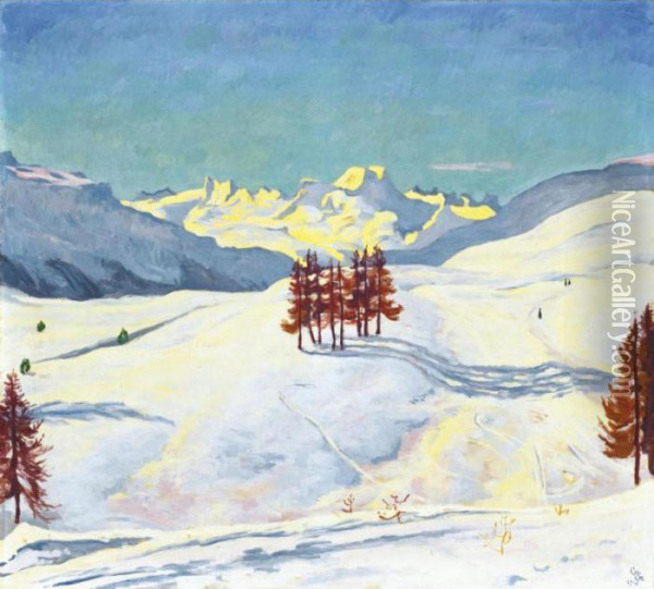 Winter Near St. Moritz Oil Painting - Giovanni Giacometti