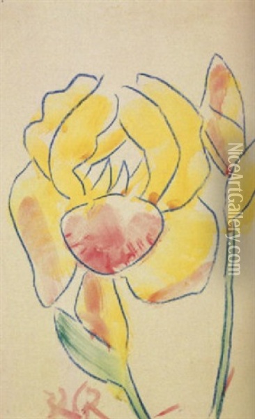 Gelbe Iris Oil Painting - Christian Rohlfs