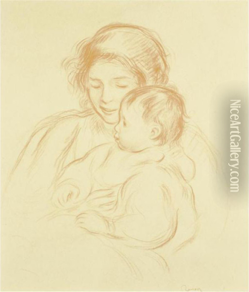Mere Et Enfant Oil Painting - Pierre Auguste Renoir