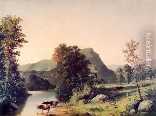 Landscape with Cattle Oil Painting - George Henry Durrie