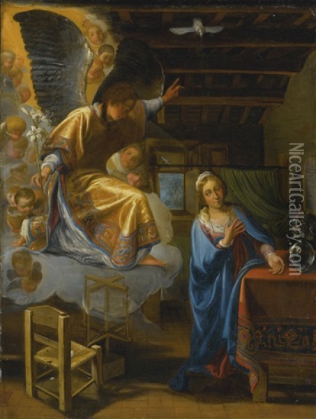 The Annunciation Oil Painting - Adam Elsheimer
