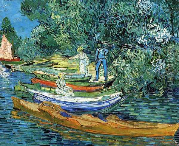 Rowing Boats on the Banks of the Oise Oil Painting - Vincent Van Gogh