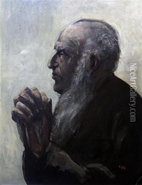 Praying Man Oil Painting - Lesser Ury
