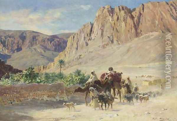 Caravan in the Desert (Caravane dans le desert) Oil Painting - Eugene-Alexis Girardet