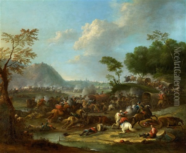 Cavalry Battle Oil Painting - Karel Breydel