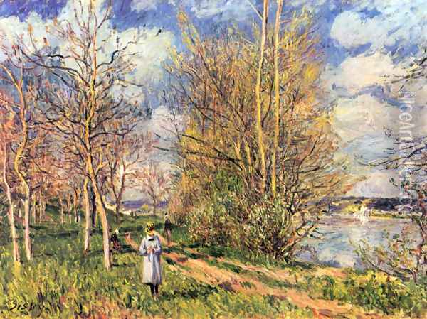 Les Petits Prés au printemps Oil Painting - Alfred Sisley