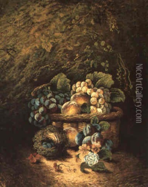 Fruchtestilleben Oil Painting - George Clare