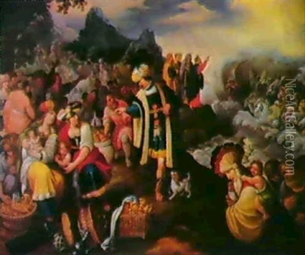 Moses Ved Det Rode Hav Oil Painting - Marten Pepyn