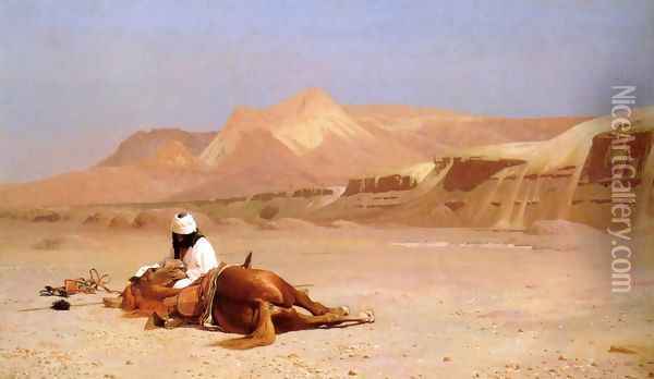 The Arab and his Steed (or In the Desert) Oil Painting - Jean-Leon Gerome