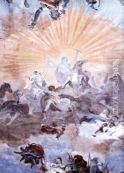 Apollo's Carriage 1752-56 Oil Painting - Giovanni Battista Crosato